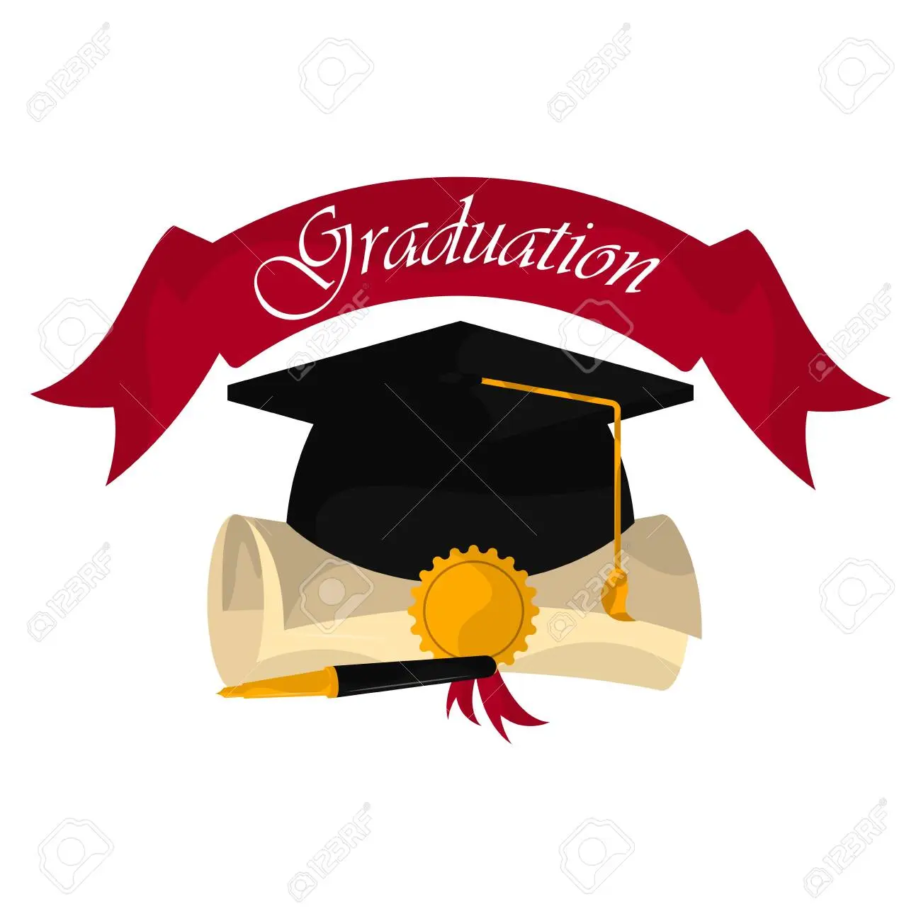 130263079 casquette de remise des diplomes avec diplome et ruban concept de remise des diplomes vecteur – Formation thérapies naturelles en ligne Université Naturalisum