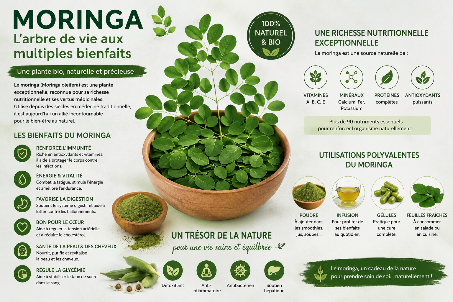 Moringa Oleifera : La Plante Protéinée aux Effets Remarquables sur la Santé et le Bien-Être Naturel — Guide Complet 2025